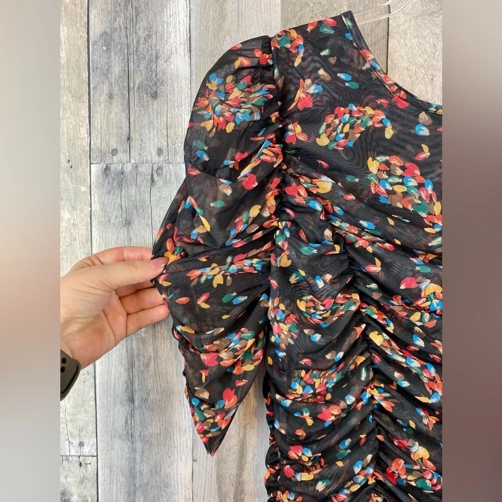 Free People Briella Midi Dress in Twilight Combo Size Medium.